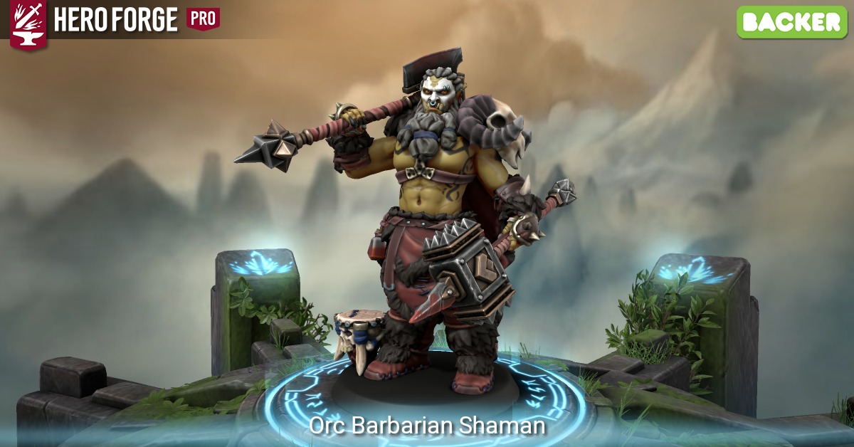 Orc Barbarian Shaman - made with Hero Forge