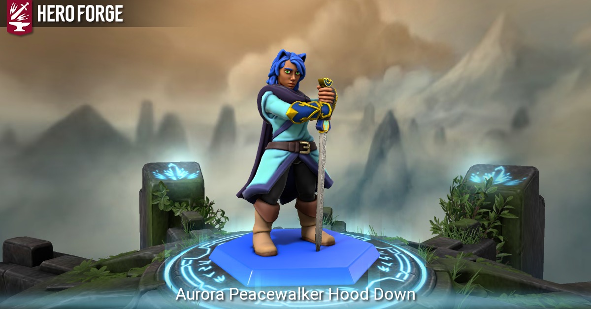 Aurora Peacewalker Hood Down - made with Hero Forge